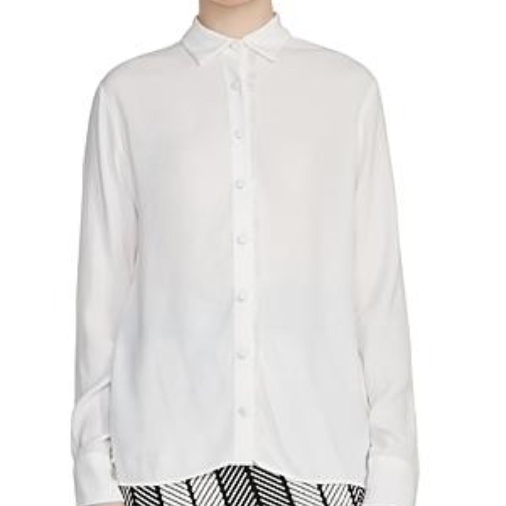 Maje Cosmos Blouse w/ frayed trim - NWT Medium